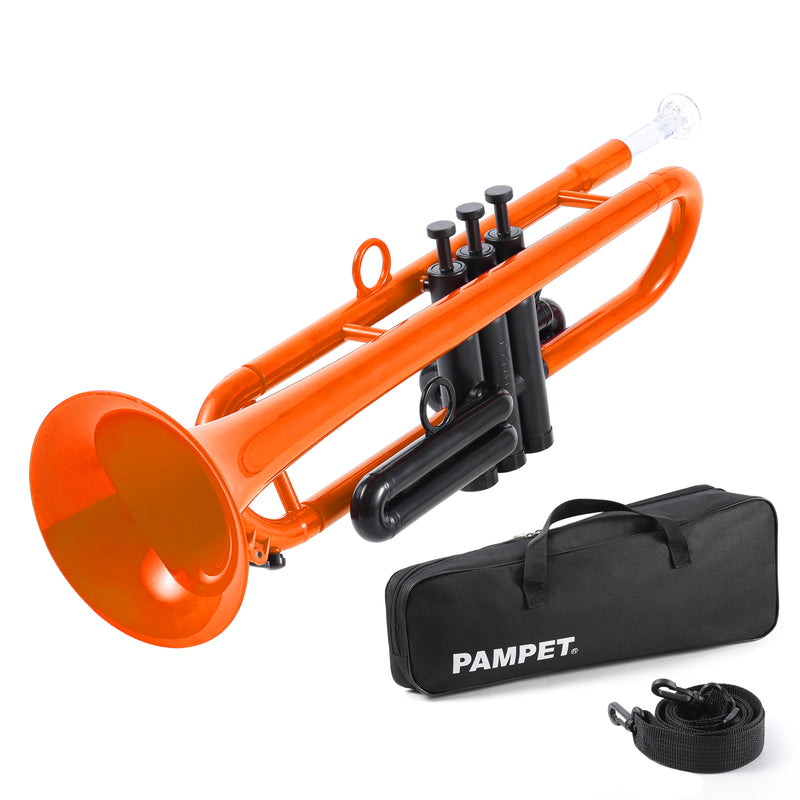 Plastic Bb Trumpet for Beginners Professional Trumpet with Canvas Carry Bag and 2 Mouthpieces 3C and 7C