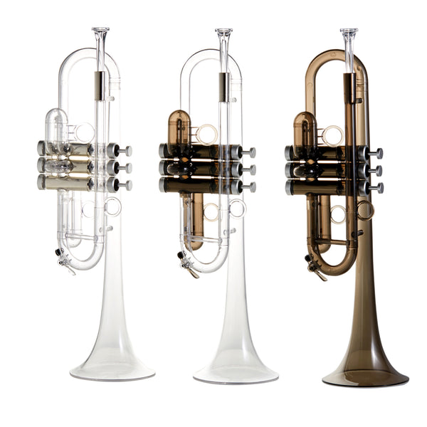 Professional Transparent Lexan Trumpet C Tone with 3C Mouthpiece 7C Mouthpiece and PU Carrying Bag