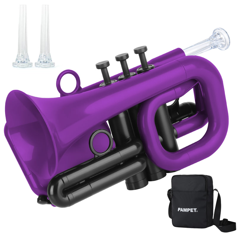 PAMPET DOLPHIN Bb Key ABS Pocket Trumpet for Beginners with Carry