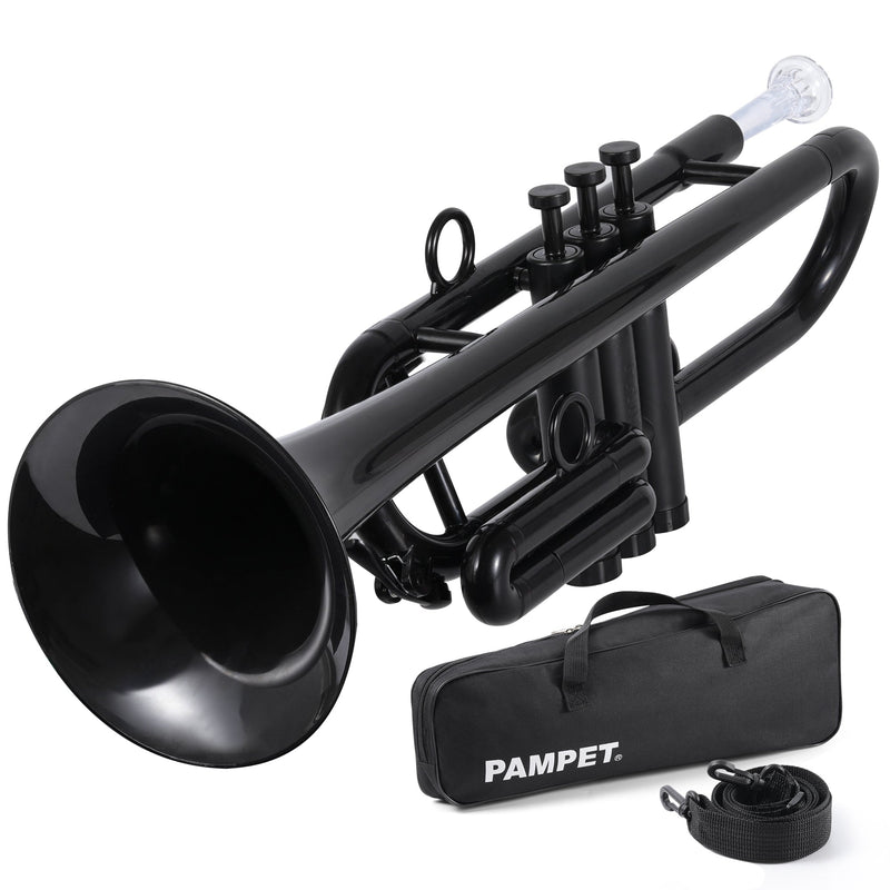 Plastic Bb Trumpet for Beginners Professional Trumpet with Canvas Carry Bag and 2 Mouthpieces 3C and 7C