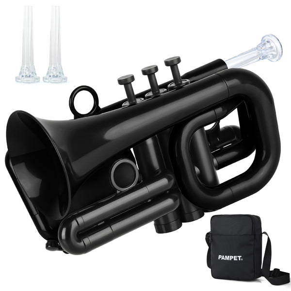 PAMPET DOLPHIN Bb Key ABS Pocket Trumpet for Beginners with Carry Bag and Mouthpieces