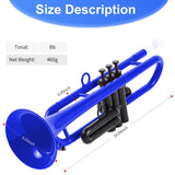 Plastic Bb Trumpet for Beginners Professional Trumpet with Canvas Carry Bag and 2 Mouthpieces 3C and 7C