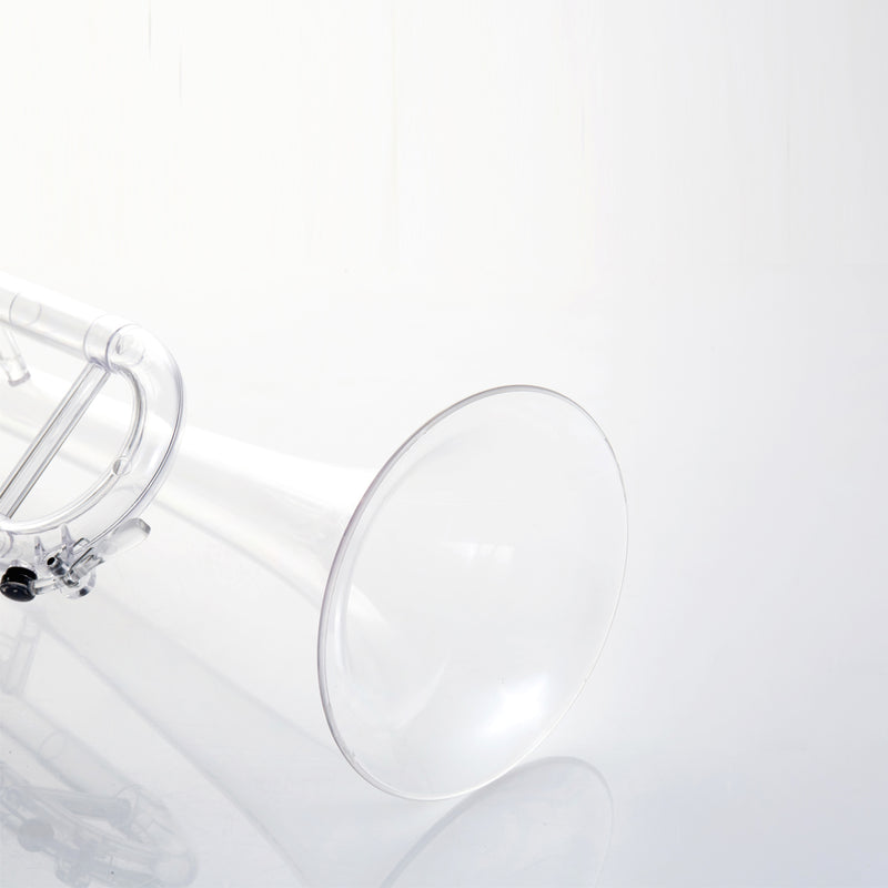 Professional Transparent Standard Plastic Bb Trumpet Set with 3C Mouthpiece 7C Mouthpiece and PU Carrying Bag