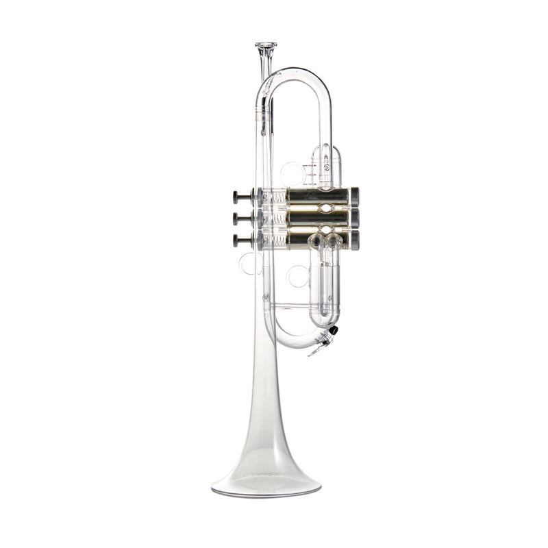 Professional Transparent Lexan Trumpet C Tone with 3C Mouthpiece 7C Mouthpiece and PU Carrying Bag