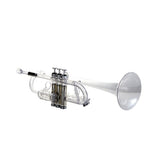 Professional Transparent Lexan Trumpet C Tone with 3C Mouthpiece 7C Mouthpiece and PU Carrying Bag