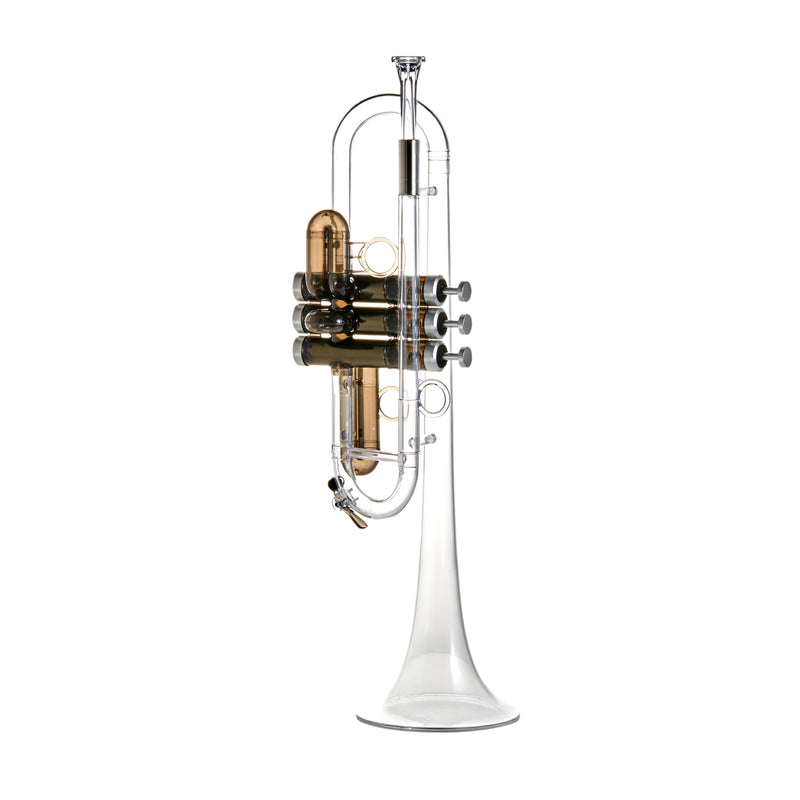 Professional Transparent Lexan Trumpet C Tone with 3C Mouthpiece 7C Mouthpiece and PU Carrying Bag